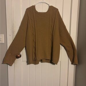 Tradlands Fisherman Crewneck Sweater - Camel Brown